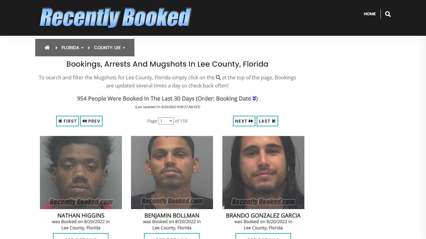 Recent bookings, Arrests, Mugshots in Lee County, Florida - Recently Booked